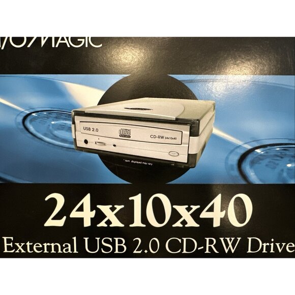 I/O MAGIC 24x10x40 External USB 2.0 CD-RW Drive Certified Hi Speed USB - New - Picture 4 of 11